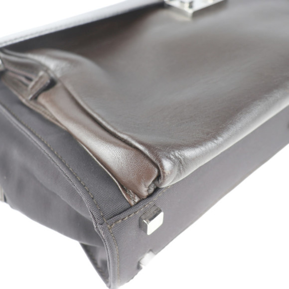 GUCCI Leather Nylon Business Bag Brown - Picture 5 of 9